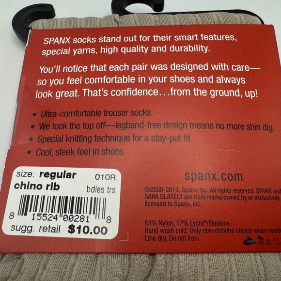 SPANX by Sara Blakely Topless Trouser Socks Knee High 010R Chino Rib 2-Packs - Picture 4 of 4